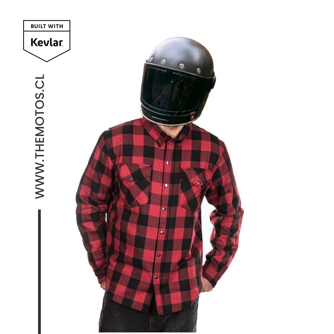 Camisa Protectora Moto «FLANNEL RIDER»™ ROJO