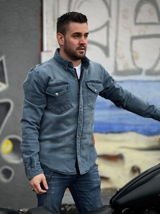 Camisa Protectora THE MOTOS «DENIM RIDER»™ AZUL