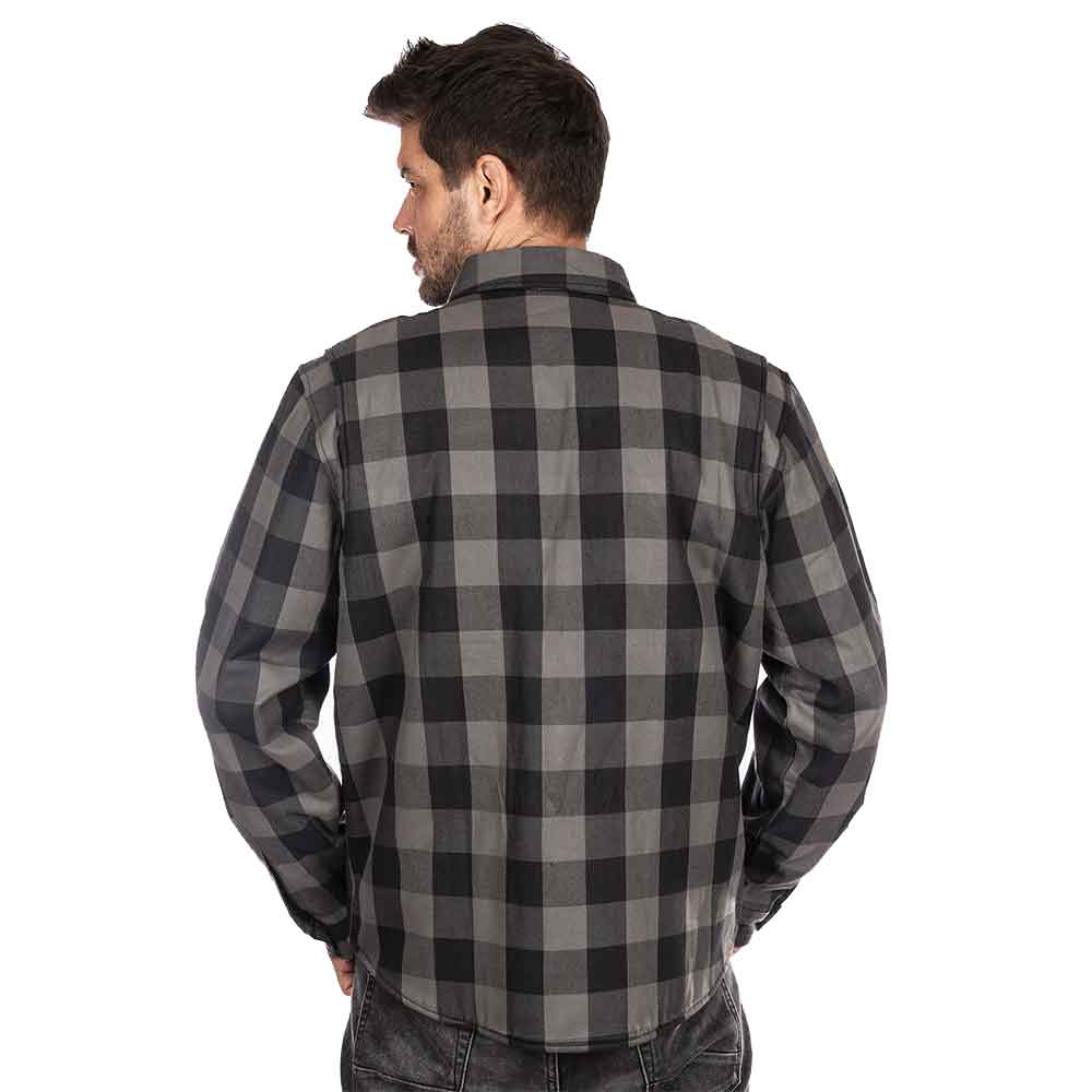 Camisa Protectora Moto «FLANNEL RIDER»™ GRIS